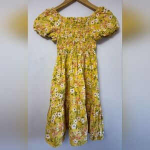Floral Yellow Kids Dress